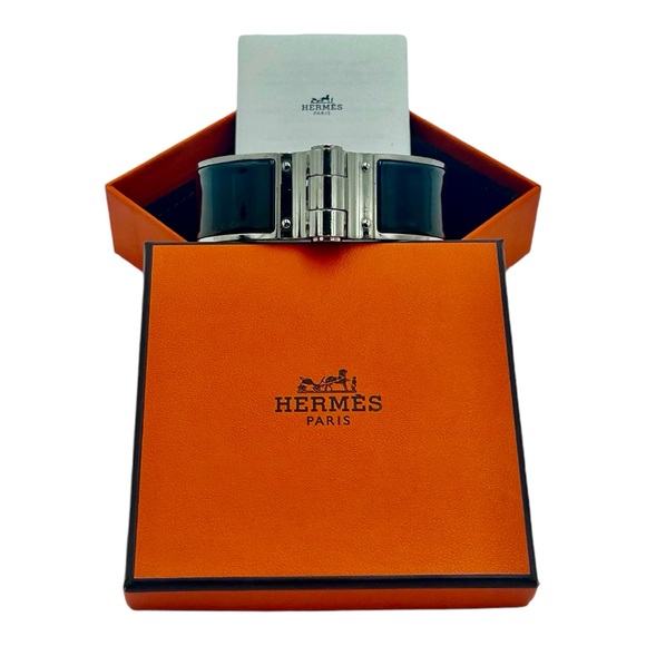 Hermès Enamel Charniere Uni Wide Hinged Bracelet - Picture 1 of 11